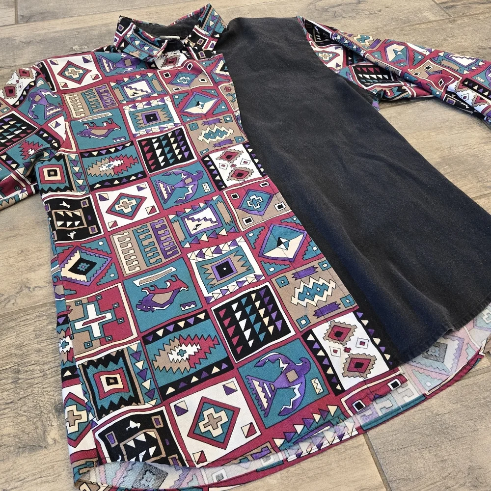Vintage Roper Long Sleeve Aztec Vibe South Western Vibe - Picture 1 of 9